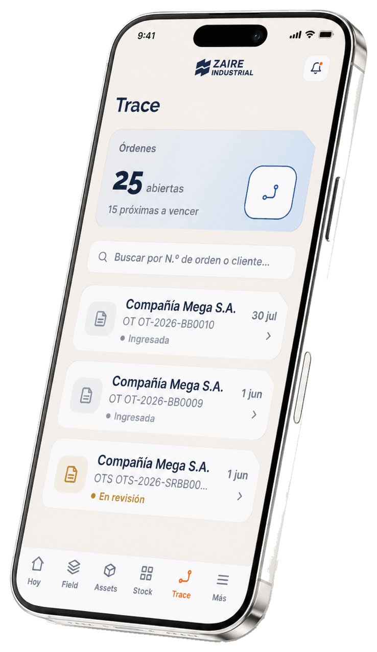 Pantalla de Zaire Trace en el celular